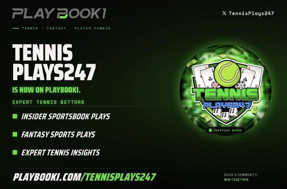 We are LIVE on Playbooki🚨

We are a very experienced team of Tennis Bettors here to help you win BIG🤑

Follow us on X for more free bets, parlays, fantasy sports picks, content, and tennis updates.

https://x.com/tennisplays247?s=11

Subscribe to our Playbooki Premium right now to win long term and consistently on the sportsbook, sports betting, and fantasy sports Apps